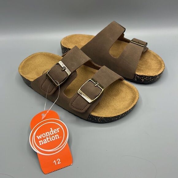 Wonder Nation Boys Two Buckle Slide On Sandals - Picture 6 of 6